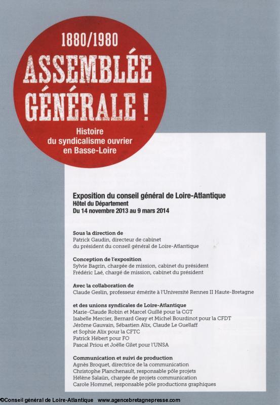 Livret de visite, p. 32, la réalisation. Histoire du syndicalisme ouvrier en Basse-Loire. Exposition à l'Hôtel du Département.