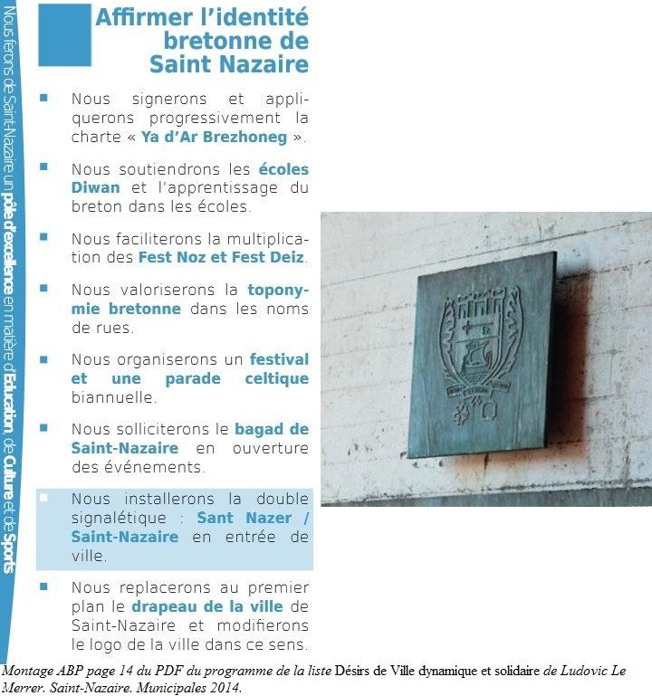 Programme de Ludovic Le Merrer, p. 14. (Montage ABP). Élections municipales Saint-Nazaire 20014.