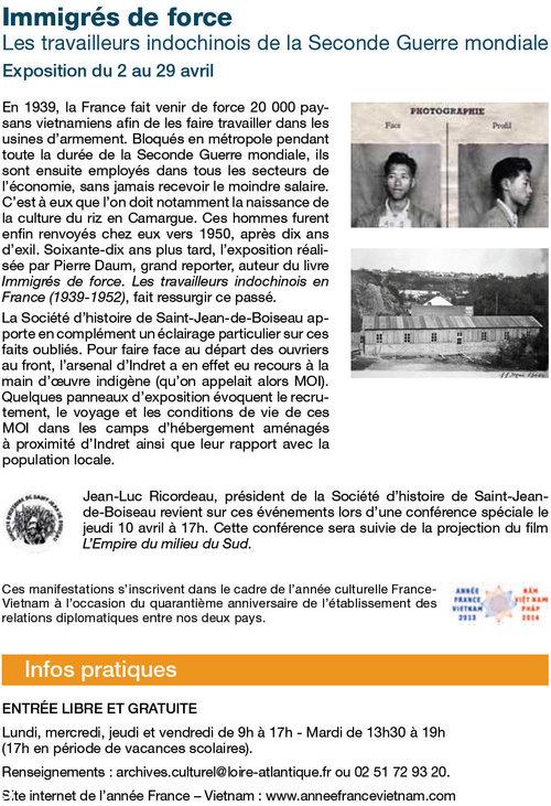 Exposition <i>Immigrés de force</i>, présentation détaillée.