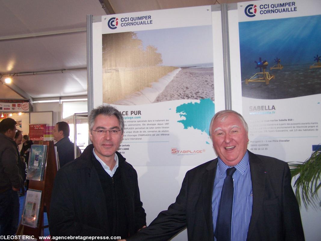 Gérard Lautrédou d'Espace Pur et Jean-François Garrec, Pdt de la CCI Cornouaille.