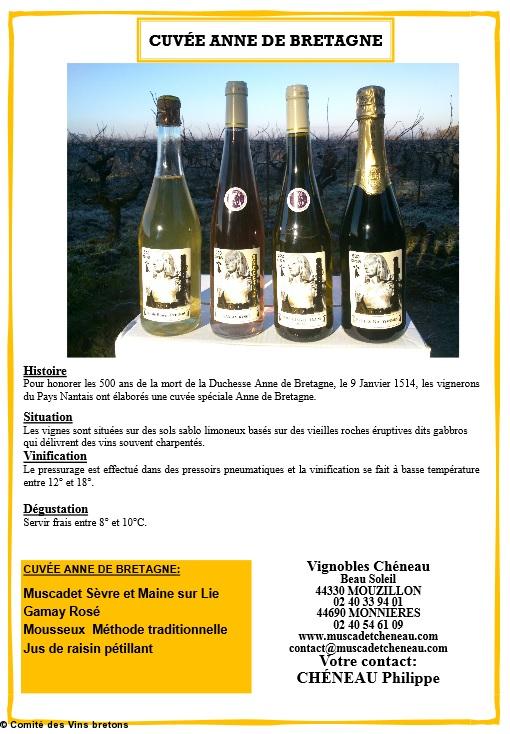 Cuvée Anne de Bretagne 2014. Les 4 variétés.