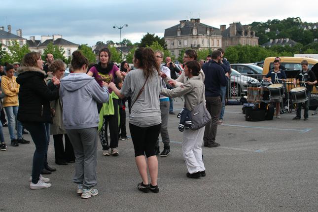 Animation  au passage de la Redadeg à Pontivy