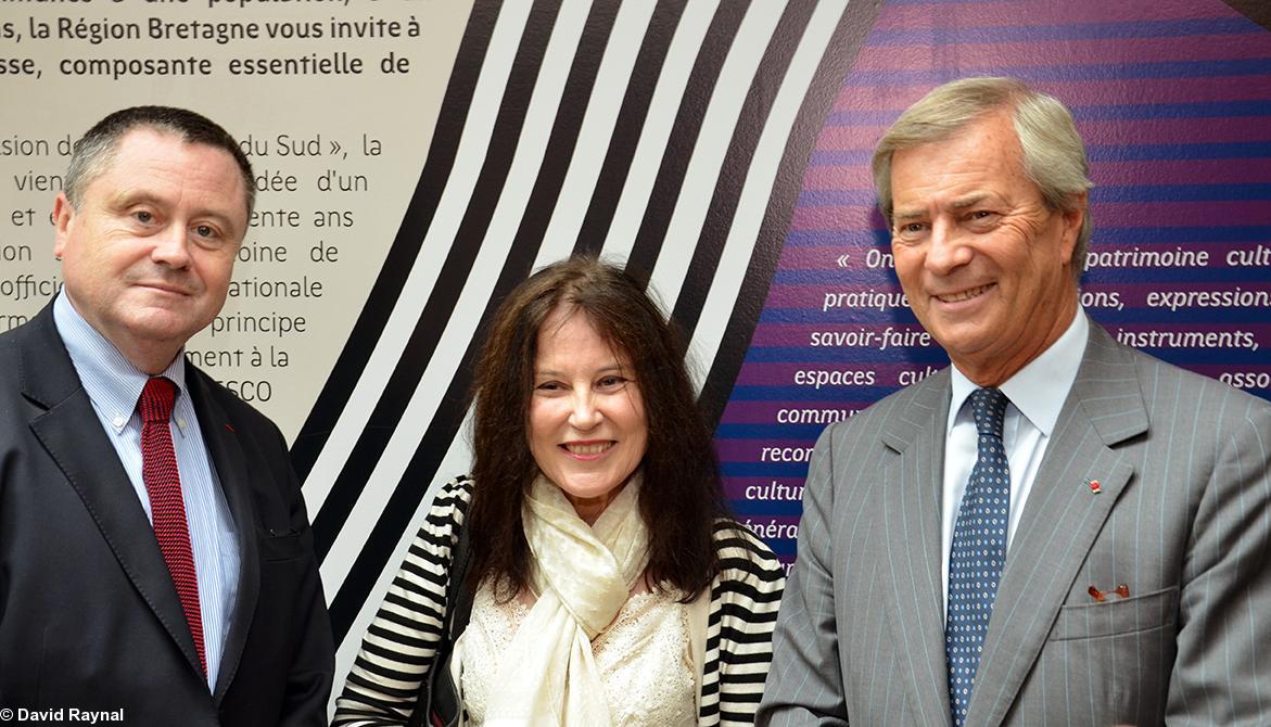 Philippe Le Guillou, Irène Frain et Vincent Bolloré.