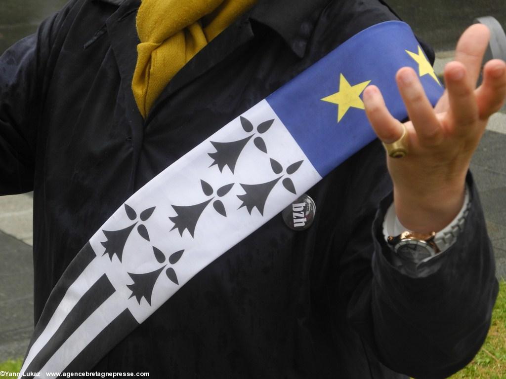 [Nantes, manifestation 28/06/2014]. La même main de l'autre côté. Toujours cinq doigts. Plus de cicatrice (même peinte au stylo). La situation est retournée. Ainsi de la Réunification!...