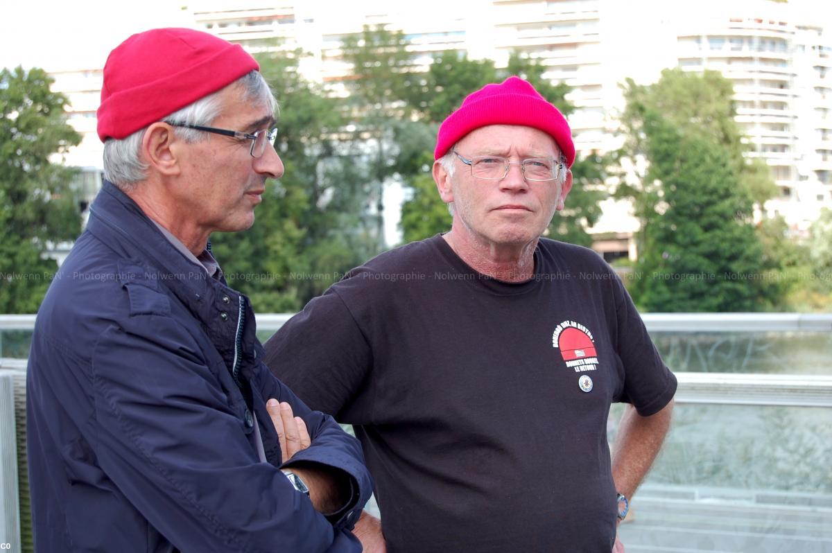 Jean-Pierre Le Mat, ancien porte-parole des Bonnets rouges et Yoran Delacour, éditeur majeur en Bretagne