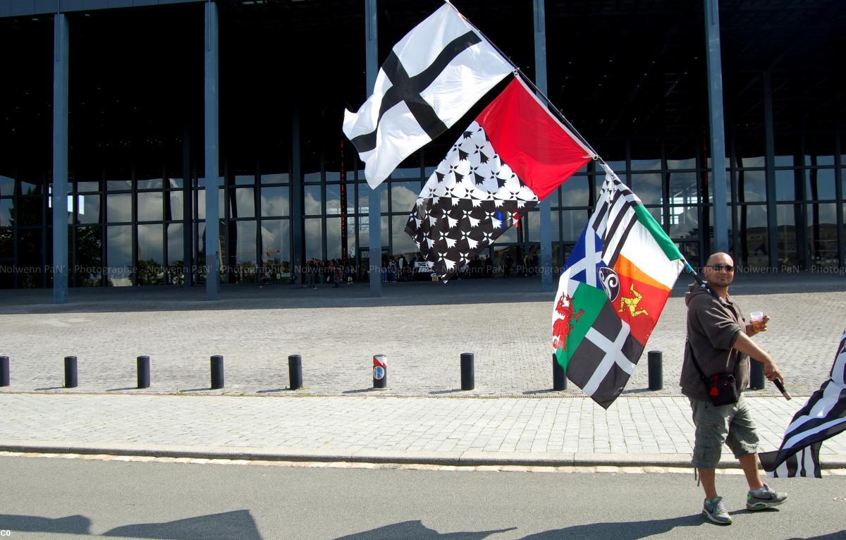 Drapeaux déployés à Nantes devant le palais de justice - Audience du 4-8-14