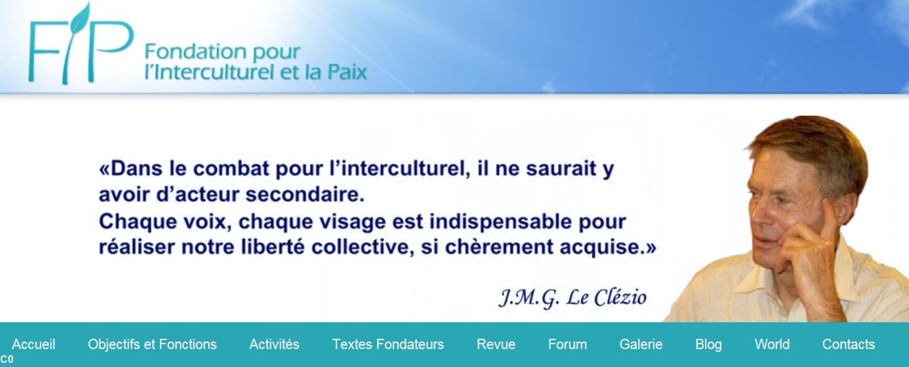 Bandeau du site de la <i>Fondation pour l'Interculturel et la Paix.</i>