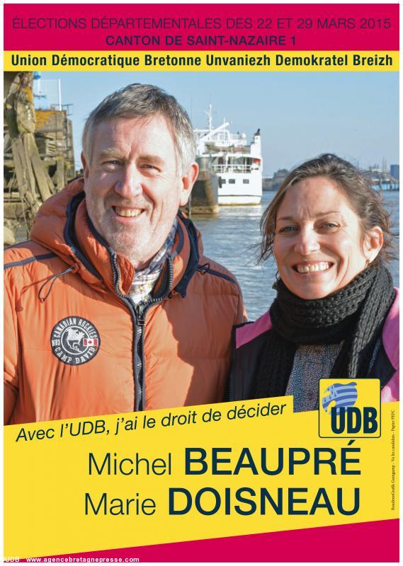 La volonté de tourner résolument Sant-Nazer vers la mer se retrouve dans l'affiche de campagne.