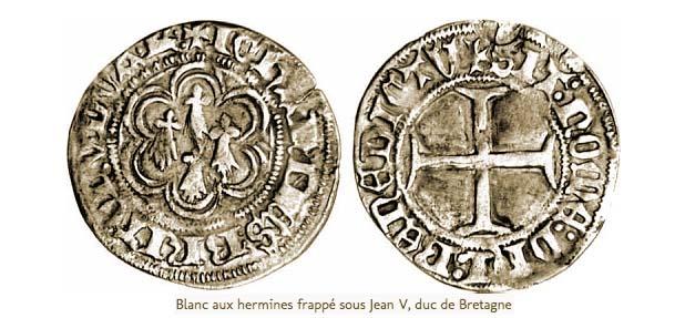 Blanc herminés frappé sous le Duc Jean V