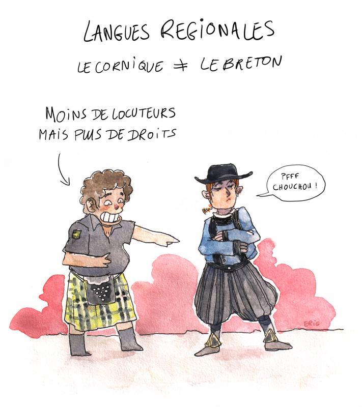 dessin d'Erig sur le cornique et le breton