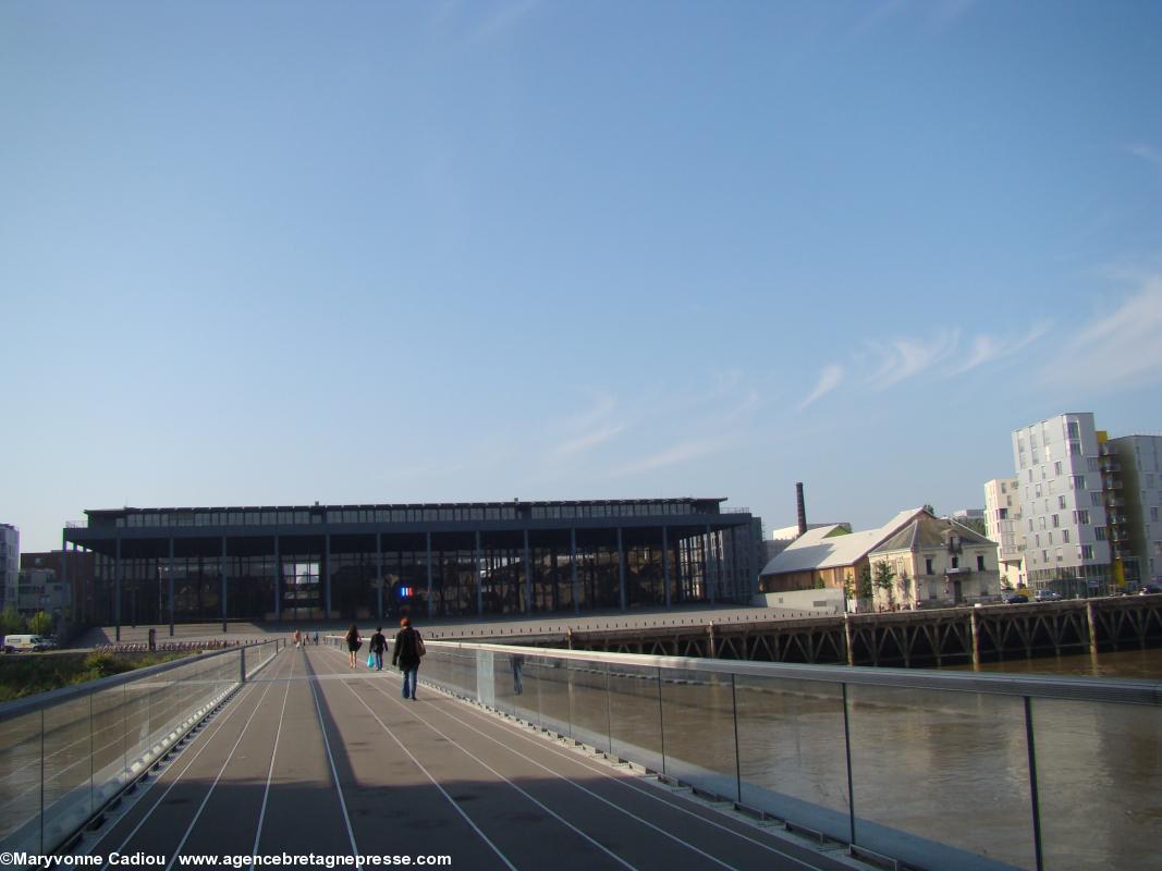 Nantes, lieu du rendez-vous de soutien à la Catalogne le 15 octobre 2015, devant le tribunal au sud de la passerelle Victor Schoelcher.