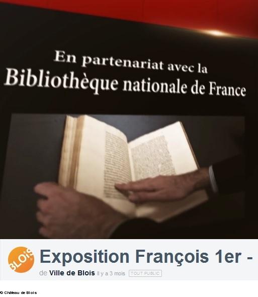 Copie d'écran de la video de présentation de l'exposition François Ier à Blois. Ne manque-t-il pas quelque chose ?