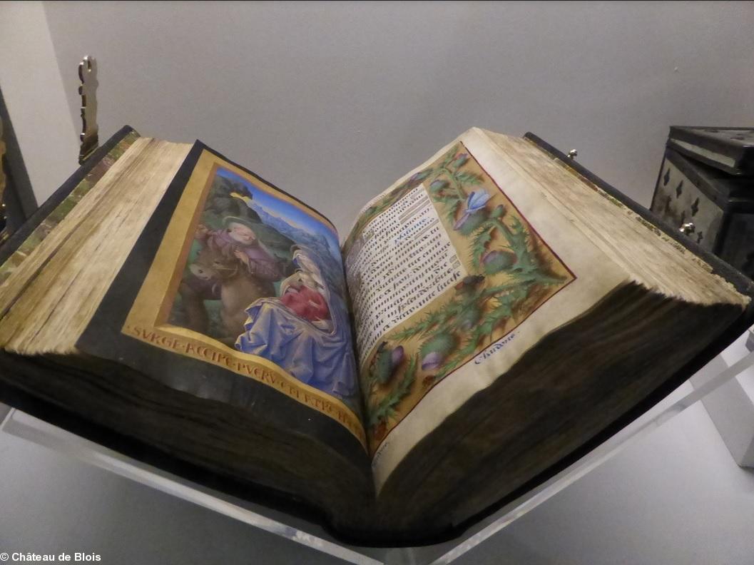 Le Grand livre d'Heures d'Anne de Bretagne. f° 76v-77r. La Fuite en Égypte et les chardons.