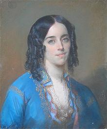 George Sand vers 1835. Pastel de Charles Louis Gratia. Collection particulière.