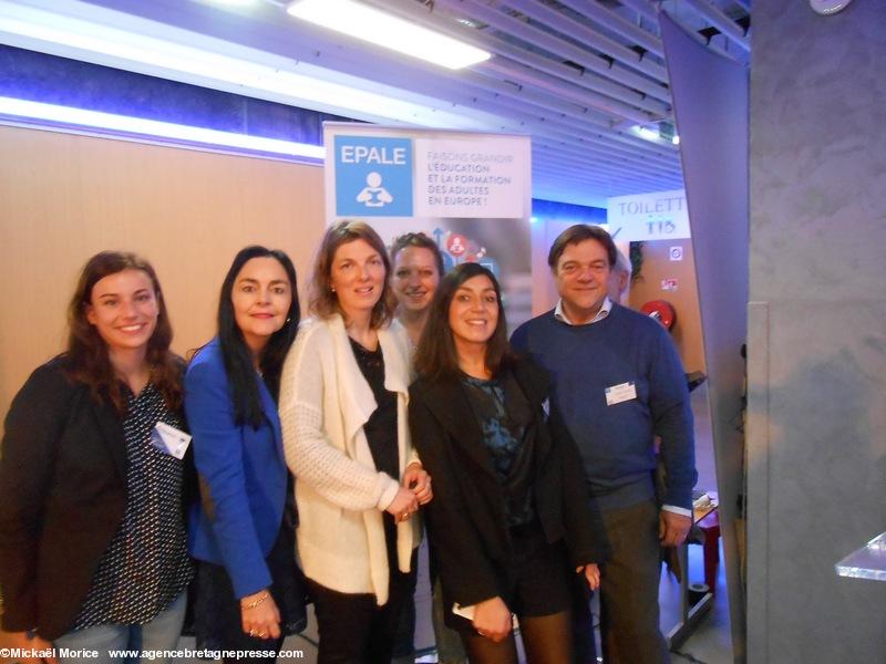 Les Bretons au lancement d'EPALE avec Hélène et Johanna de l'Agence Erasmus+