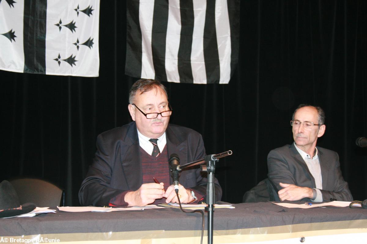 Assemblée générale de Bretagne Réunie 2016, Jean-François Le Bihan, ancien président, et Paul Loret vice-président.