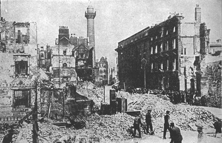 Sackville-Street (Dublin) après Pâques 1916