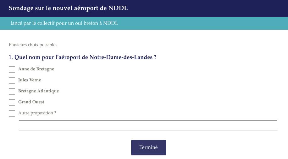 Sondage pour le nom de l'aéroport de NDDL