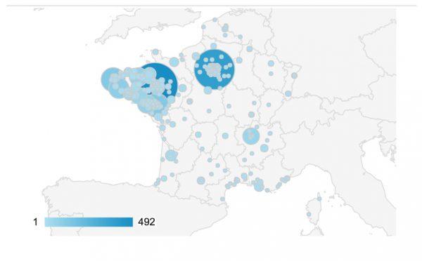 carte trafic visiteurs site CLB