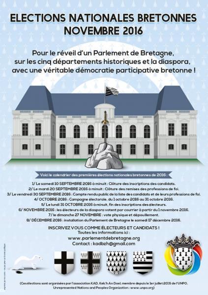 Affiche des élections nationales Bretonnes...