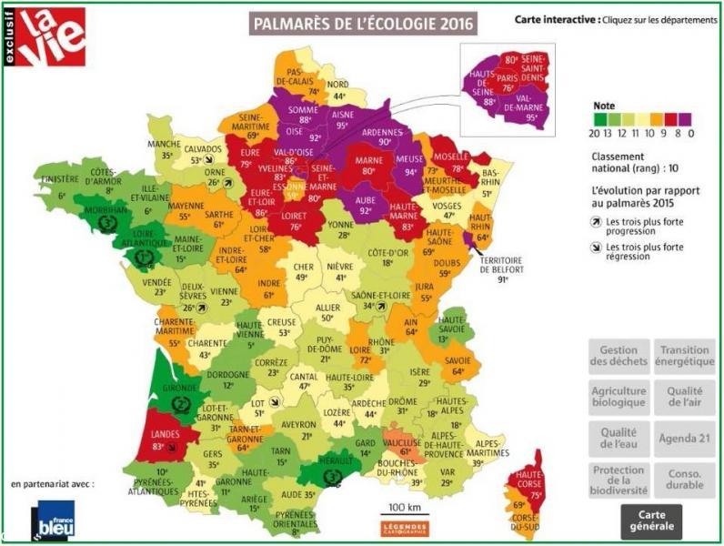 Carte de La Vie, nov. 2016. <b>Cliquer pour avoir la carte de France entière</b> (pour certains navigateurs).