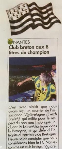 Magazine Le Foot Bretagne, extrait.