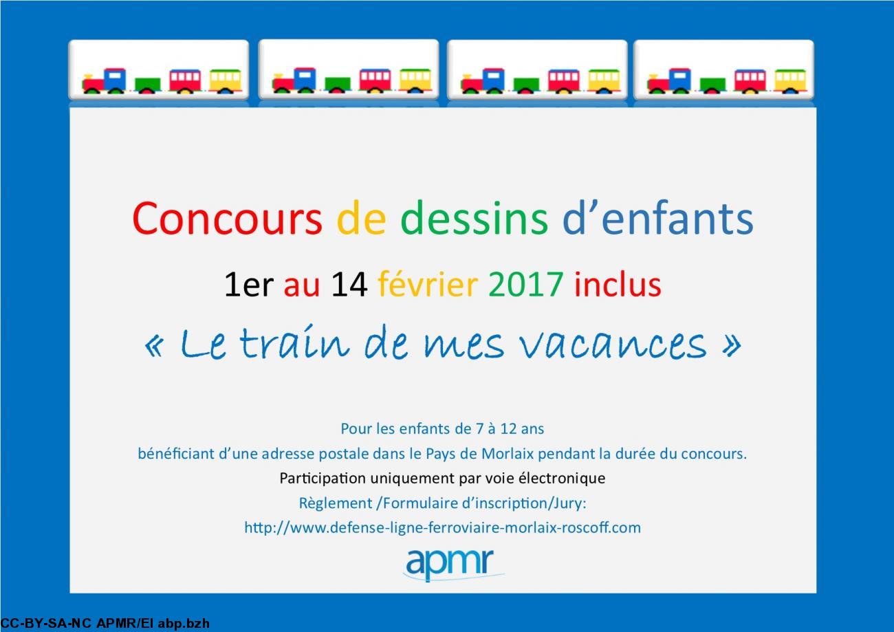 Concours de dessins d'enfants  organisé par l'APRM en soutien à l'exposition sur  la ligne Morlaix/Saint-Pol de Léon/Roscoff.