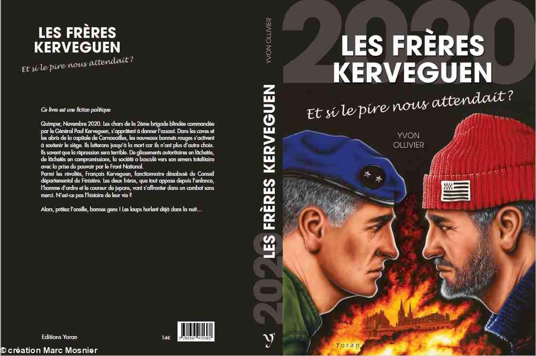 Couverture (1e et 4e). de 'Les Frères Kerveguen', de Yvon Ollivier chez Yoran Embanner. Création Marc Mosnier