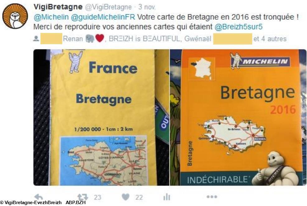 Exemple d'une action VigiBretagne par Twitter le 3 novembre 2016.