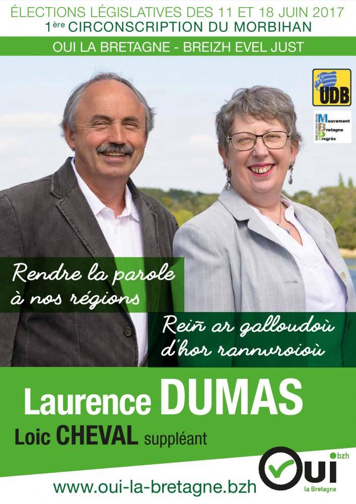 Flyer de campagne Laurence Dumas et Loïc Cheval. OLB 2017.