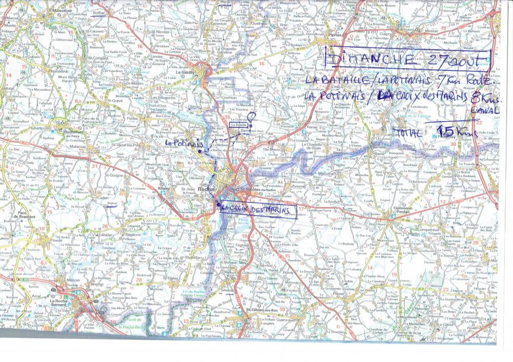 chemin emprunté par Bretagne en Marche le 27 août 2017 (version provisoire)