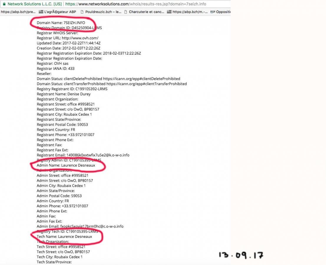 le whois de 7seizh.info
