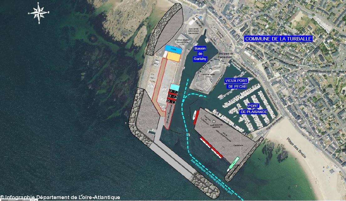 1- Aménagement du port de La Turballe. Phase finale, schéma de principe.