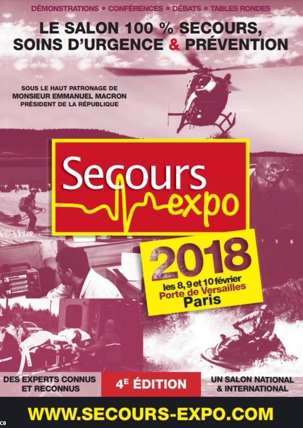 15- Secours Expo à Paris, 8-10 fév. 2018, à laquelle participera la SNSM, Porte de Versailles.