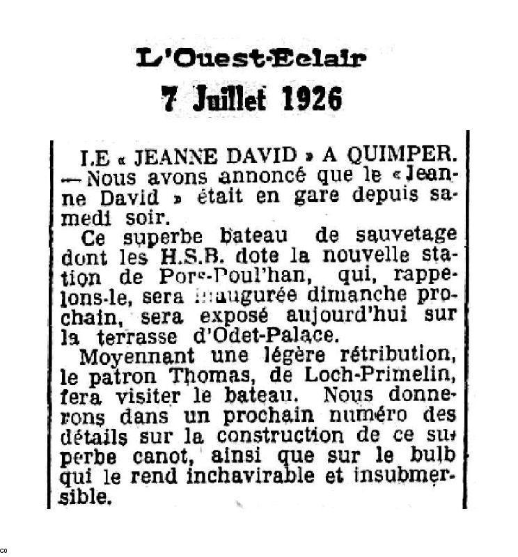 7- Ouest Éclair, 7 juill. 1926.