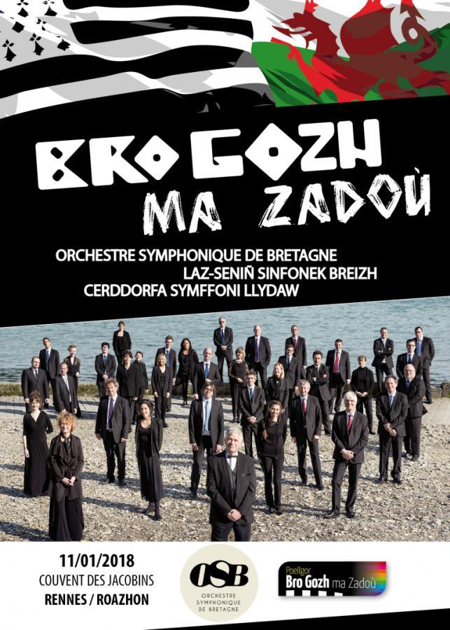 Affiche de l'orchestre symphonique de Bretagne. Bro gozh.