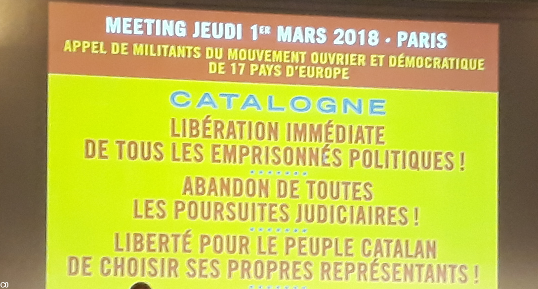 meeting 1er Mars Catalogne libération des prisonniers politiques