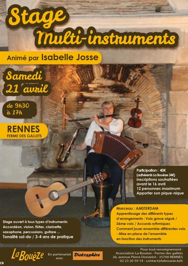 Stage multi-instruments La Bouèze 
Avril 2018
Isabelle Josse