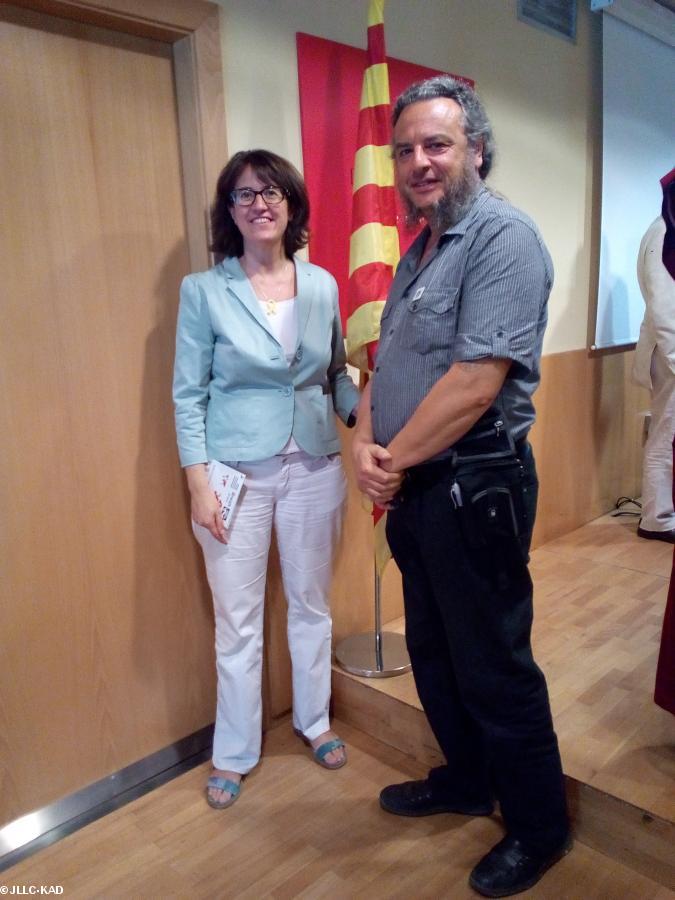 Avec Mme Elisenda Paluzie, Présidente de l' Assemblée Nationale Catalane (ANC).