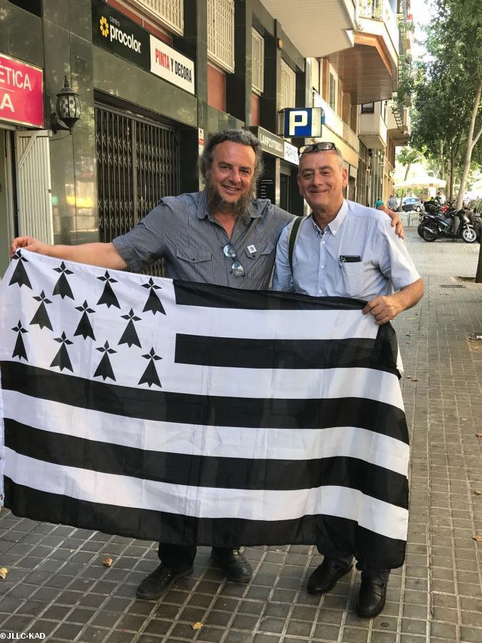 Avec Jaume Bardolet, membre de la gauche indépendantiste Catalane.