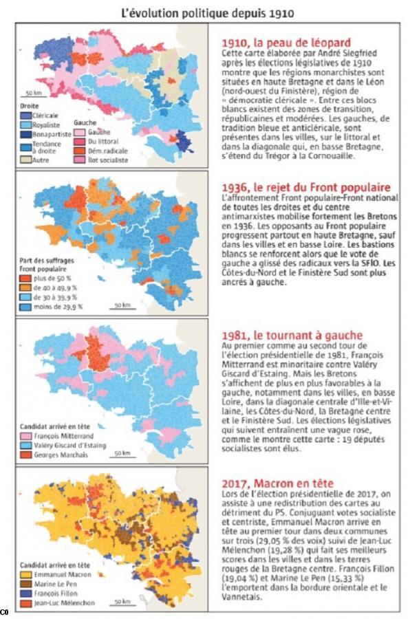 4-Une page de cartes de ''La Bretagne, une aventure mondiale'' de Joël Cornette.