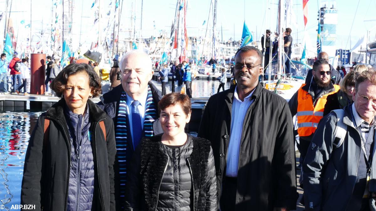 Marie-Luce Penchard, maire de Basse-Terre, Claude Renoult, maire de St Malo, Annick Girardin, Ary Charlus, président de la Région Guadeloupe