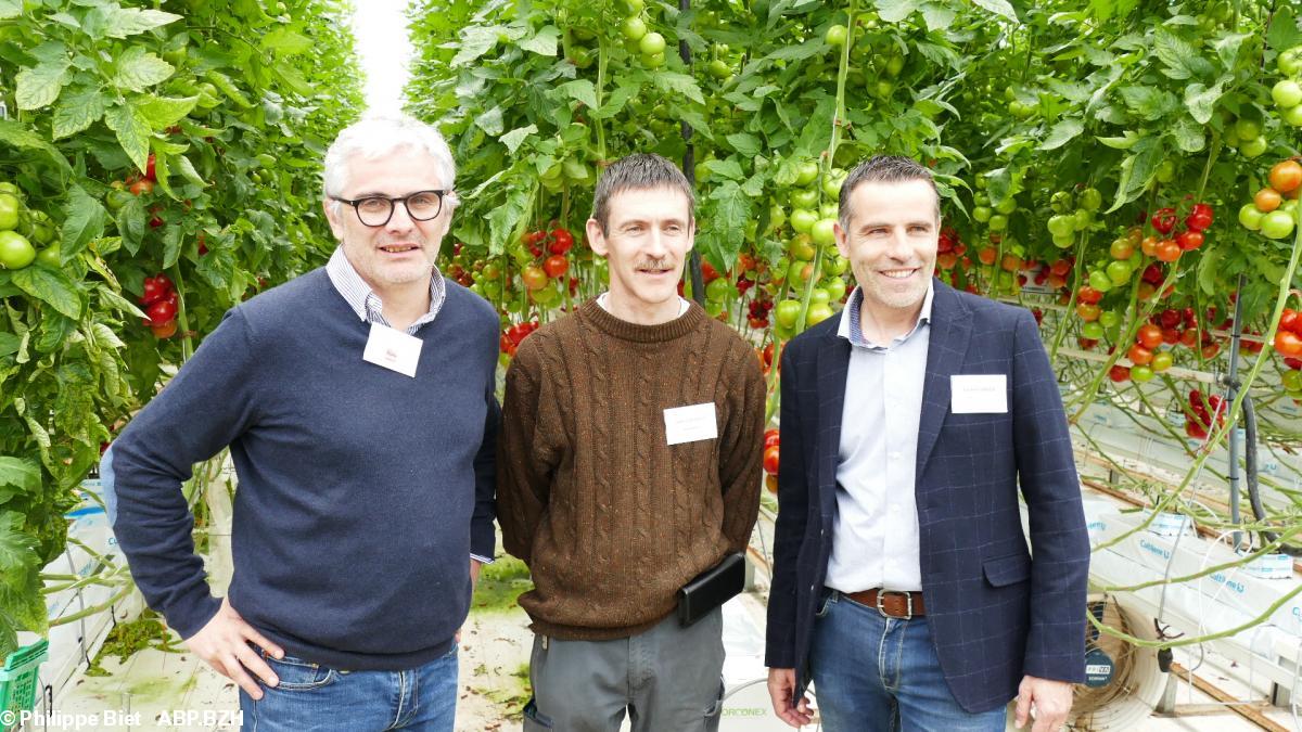 Christophe Rousse, Jean Guilbaud et Laurent Bergé aux Jardins de Sévigné.