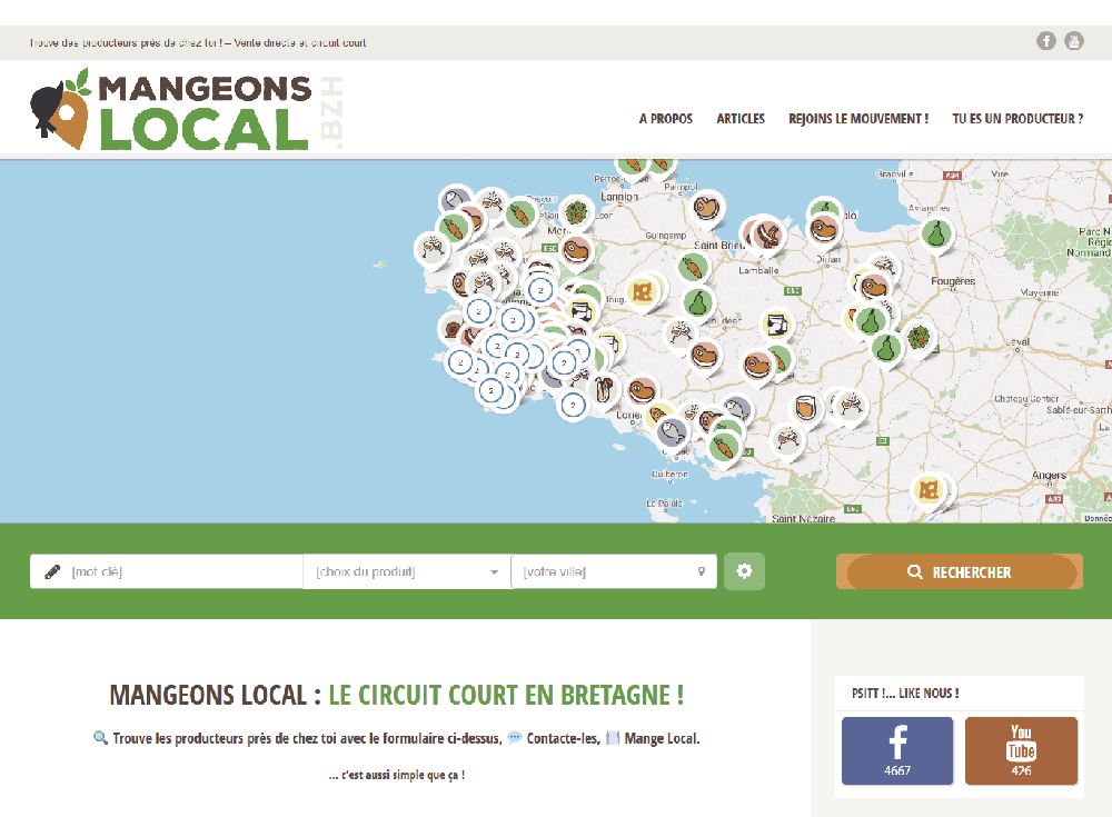 Le site Internet Mangeons-Local.bzh