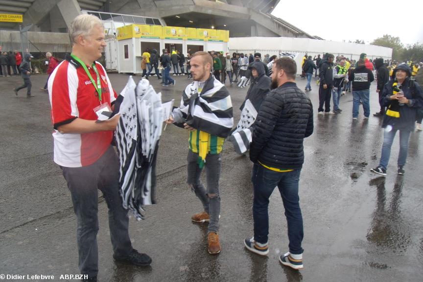 La Beaujoire, derby breton Nantes-Rennes, 25 septembre 2019 . Des supporters anonymes