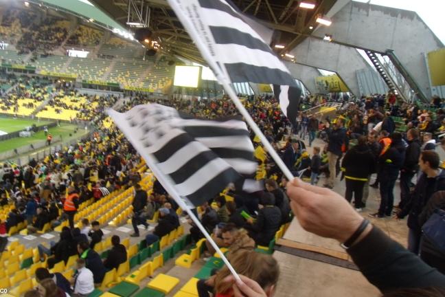 La Beaujoire, derby breton Nantes-Rennes, 25 septembre 2019 . Tribune Erdre avant le match