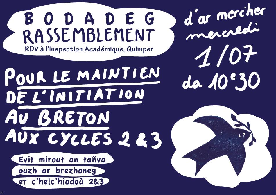 Rassemblement le 1er juillet devant l’Inspection académique à Quimper