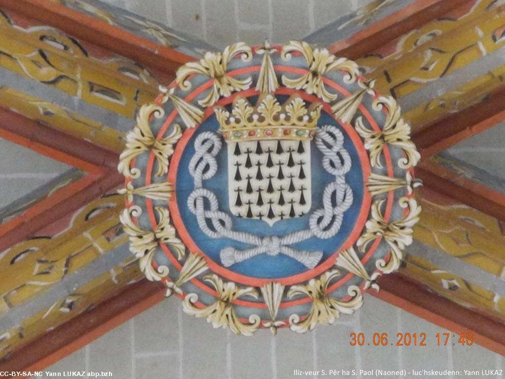 Bretagne, Nantes, cathédrale, clef de voûte aux hermines ducales