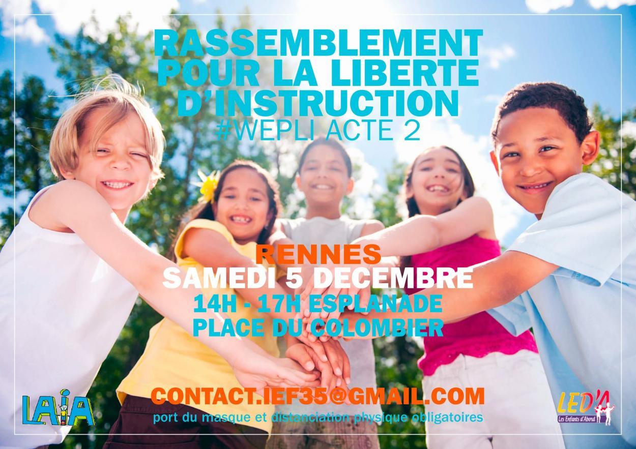 affiche rassemblement pour la liberté d'instruction