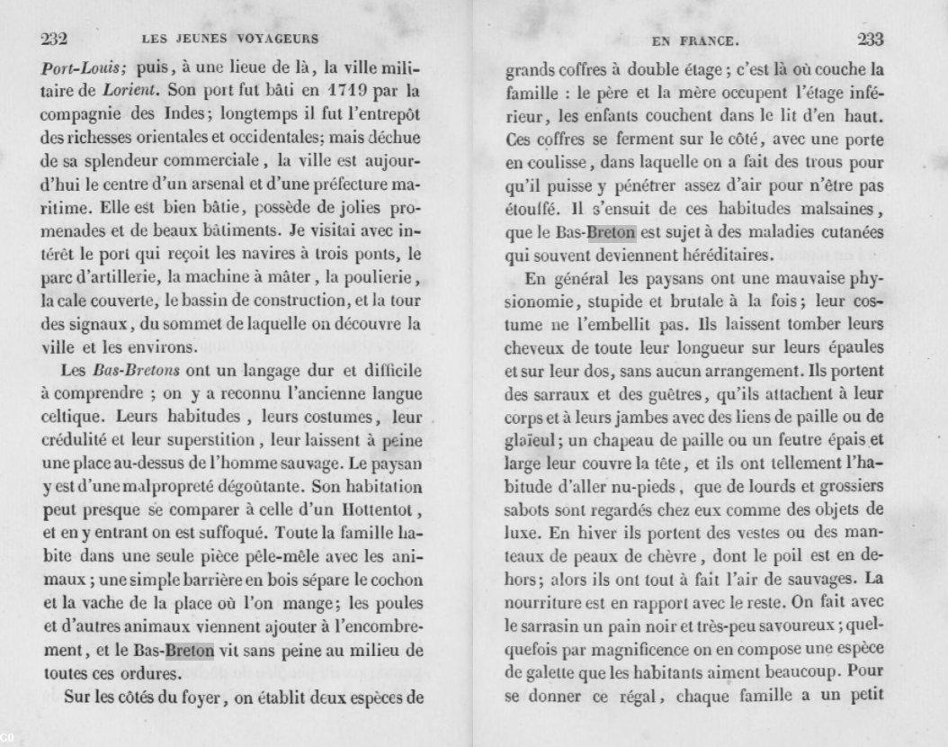 Malte Brun, Victor-Adolphe. Les jeunes voyageurs en France : ou, Description pittoresque du sol et des curiosités de de pays, avec l'esquisse des moeurs de chaque province . Paris : Lehuby, 1841. Page 231, Tome 1